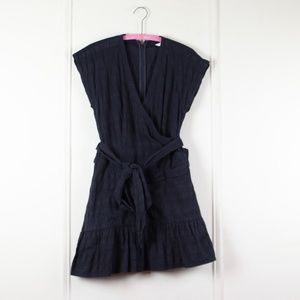 Veronica Beard Shadow Shirred Wrap Dress size 8